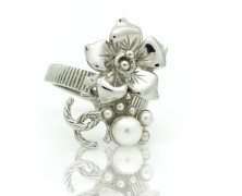 Chanel Camelia Ajoure Silver